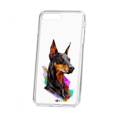 Чехол Apple iPhone 7 Plus Kruche Print Доберман в МегаФон