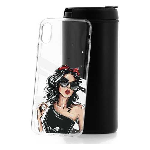 Чехол Apple iPhone X Kruche Print Фэшн леди в МегаФон