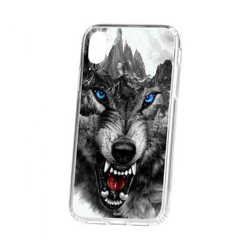 Чехол Apple iPhone XR Kruche Print Волк в МегаФон