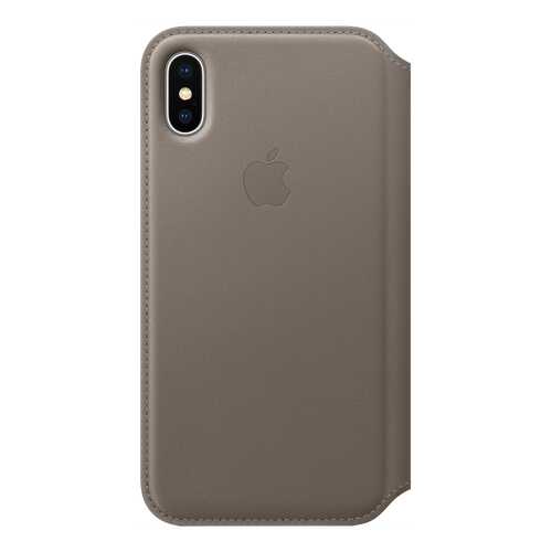 Чехол Apple Leather Folio Taupe MQRY2ZM/A для iPhone X в МегаФон