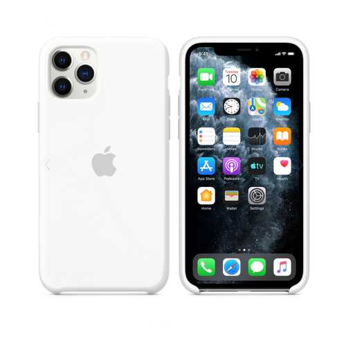 Чехол для Apple iPhone 11 Pro Silicone Case White (MWYQ3FE/A) в МегаФон