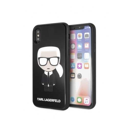 Чехол Karl Lagerfeld Double Layer (KLHCPXDLFKBK) для iPhone X/Xs (Glitter Black) в МегаФон