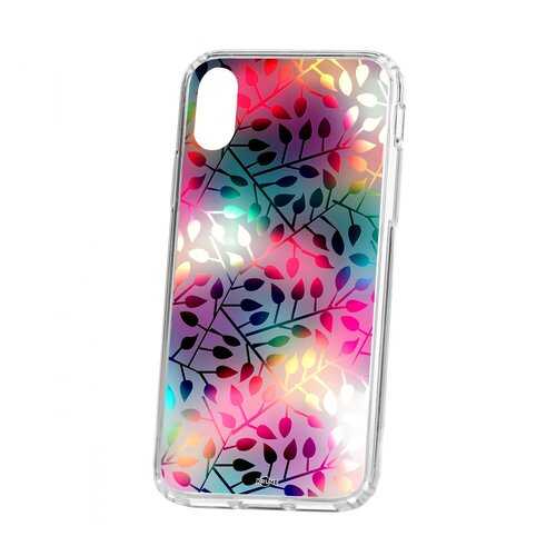 Чехол Kruche Apple iPhone X Print Цветные листья в МегаФон