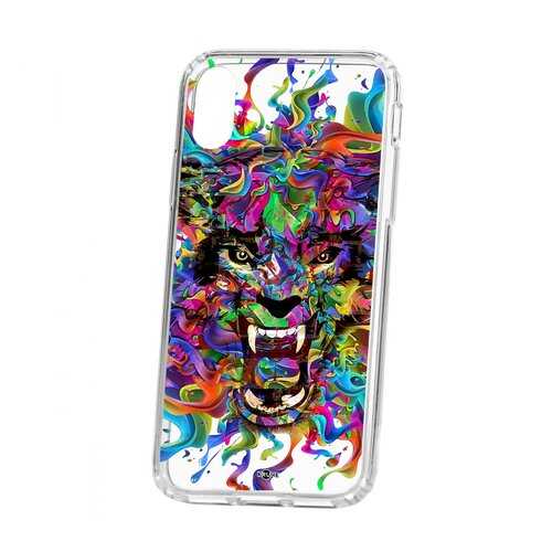 Чехол Kruche Apple iPhone X/XS Print Colored beast в МегаФон