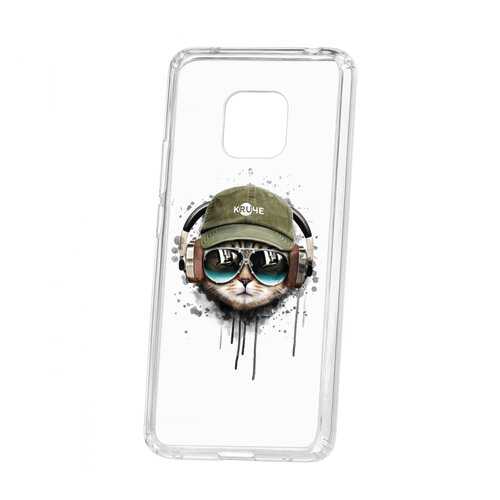Чехол Kruche Huawei Mate 20 Pro Print Кот в наушниках в МегаФон