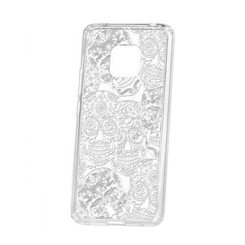 Чехол Kruche Huawei Mate 20 Pro Print Skull White в МегаФон