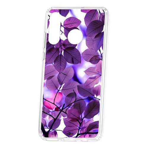 Чехол Kruche Huawei P30 Lite Print Purple leaves в МегаФон