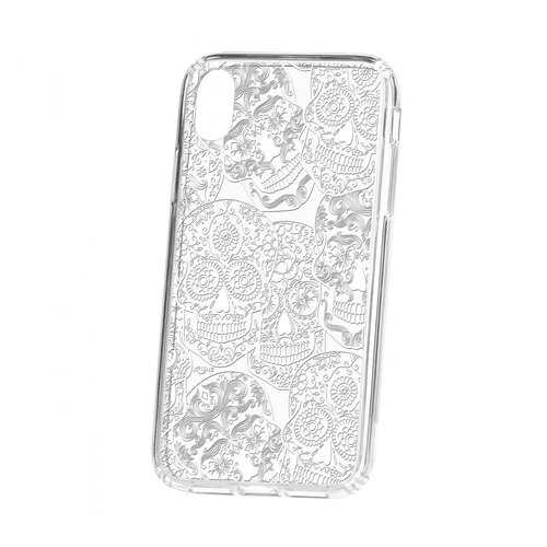 Чехол Kruche iP XR Print Skull White в МегаФон