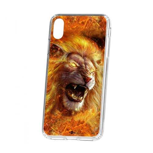 Чехол Kruche iP XS Max Print Лев в МегаФон