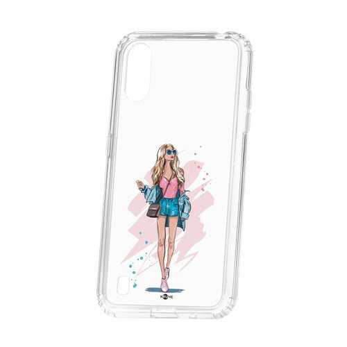 Чехол Kruche Samsung Galaxy A01/A015 Print Fashion Girl в МегаФон