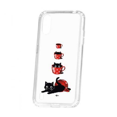 Чехол Kruche Samsung Galaxy A01/A015 Print Котенок в чашке в МегаФон
