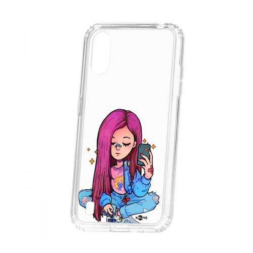 Чехол Kruche Samsung Galaxy A01/A015 Print Pink Hair в МегаФон