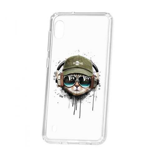Чехол Kruche Samsung Galaxy A10 2019 Print Кот в наушниках в МегаФон