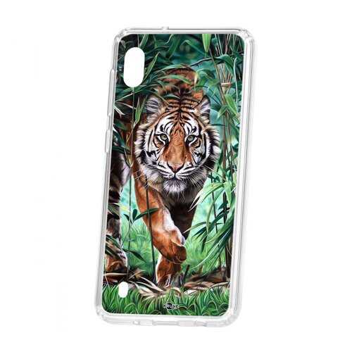 Чехол Kruche Samsung Galaxy A10 2019 Print Крадущийся тигр в МегаФон
