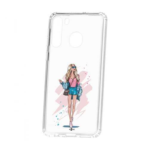 Чехол Kruche Samsung Galaxy A21 Print Fashion Girl в МегаФон