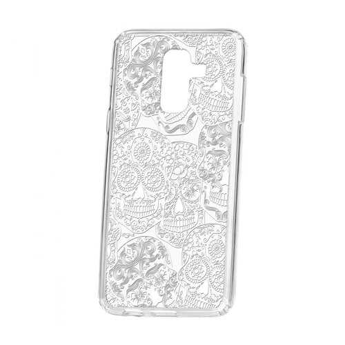 Чехол Kruche Samsung Galaxy A6 Plus (2018) A605f Print Skull White в МегаФон