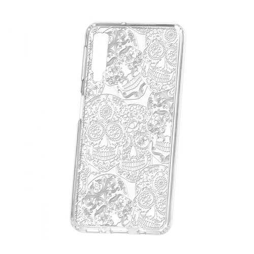 Чехол Kruche Samsung Galaxy A7 (2018) A750 Print Skull White в МегаФон