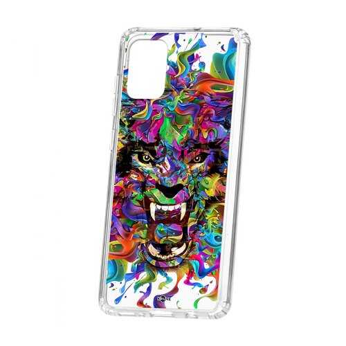 Чехол Kruche Samsung Galaxy A71 Print Colored beast в МегаФон