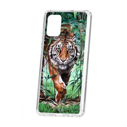 Чехол Kruche Samsung Galaxy A71 Print Крадущийся тигр в МегаФон