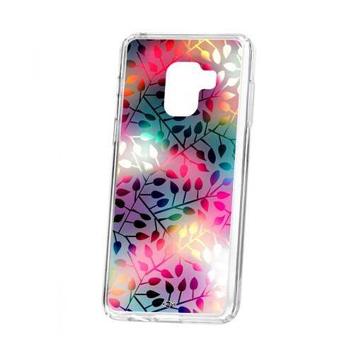 Чехол Kruche Samsung Galaxy A8 2018 (A530) Print Цветные листья в МегаФон
