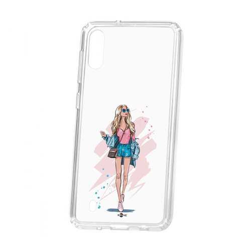 Чехол Kruche Samsung Galaxy M10 Print Fashion Girl в МегаФон