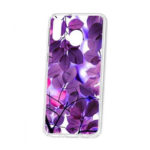 Чехол Kruche Samsung Galaxy M20 Print Purple leaves в МегаФон