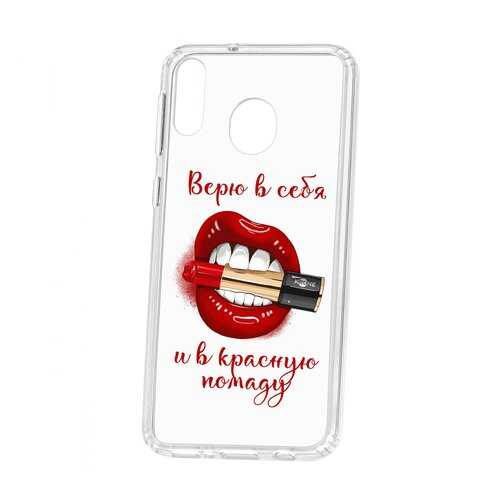 Чехол Kruche Samsung Galaxy M20 Print Red lipstick в МегаФон