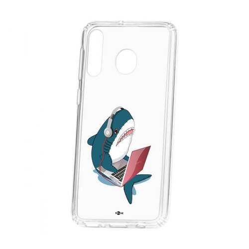 Чехол Kruche Samsung Galaxy M30 Print Акула в МегаФон