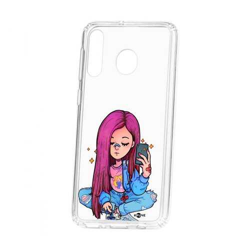 Чехол Kruche Samsung Galaxy M30 Print Pink Hair в МегаФон