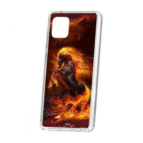 Чехол Kruche Samsung Galaxy Note 10 Lite Print Конь огонь в МегаФон