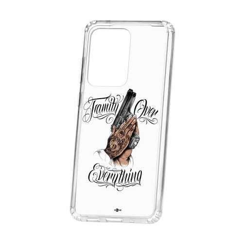 Чехол Kruche Samsung Galaxy S20 Ultra Print Семья превыше в МегаФон