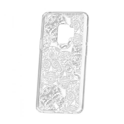 Чехол Kruche Samsung Galaxy S9 Print Skull White в МегаФон
