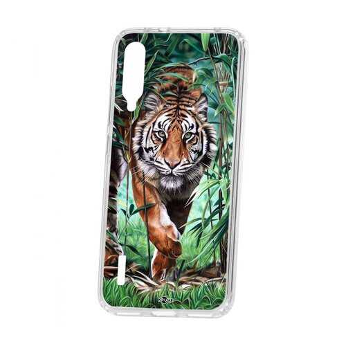Чехол Kruche Xiaomi Mi A3 Print Крадущийся тигр в МегаФон