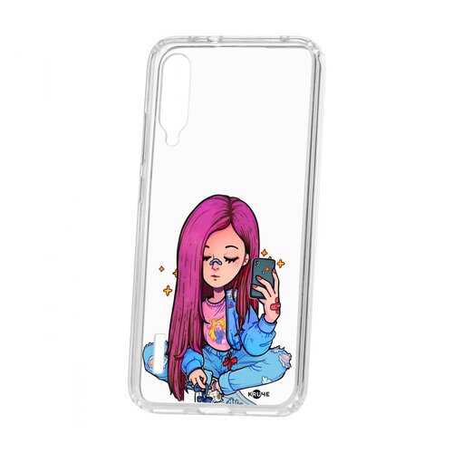 Чехол Kruche Xiaomi Mi A3 Print Pink Hair в МегаФон