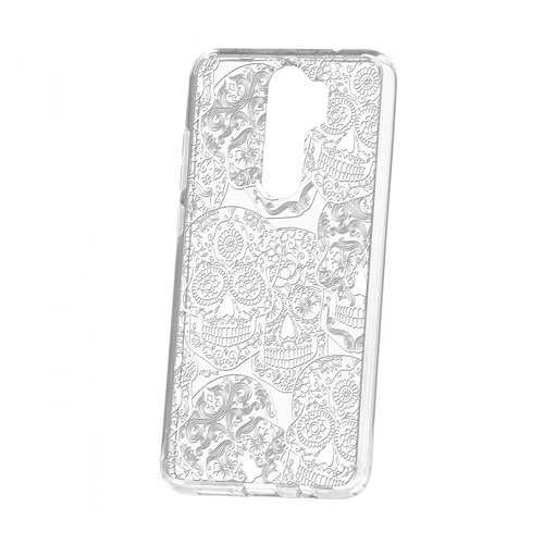 Чехол Kruche Xiaomi Redmi Note 8 Pro Print Skull White в МегаФон