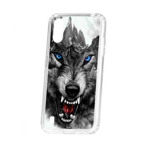 Чехол Samsung Galaxy A01/A015 Kruche Print Волк в МегаФон