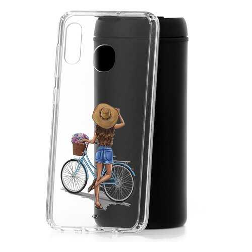 Чехол Samsung Galaxy A20 2019 Kruche Print Велосипедная прогулка в МегаФон