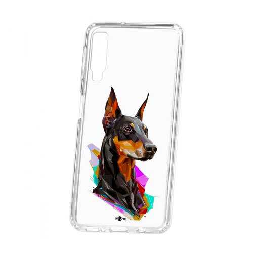 Чехол Samsung Galaxy A7 (2018) A750 Kruche Print Доберман в МегаФон