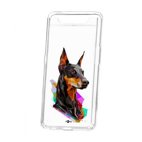 Чехол Samsung Galaxy A80 Kruche Print Доберман в МегаФон