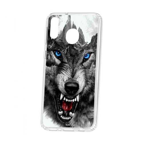 Чехол Samsung Galaxy M20 Kruche Print Волк в МегаФон