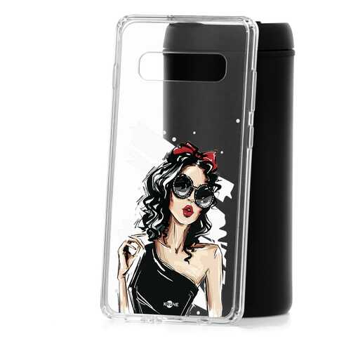 Чехол Samsung Galaxy S10+ Kruche Print Фэшн леди в МегаФон