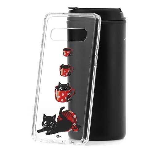 Чехол Samsung Galaxy S10 Kruche Print Котенок в чашке в МегаФон