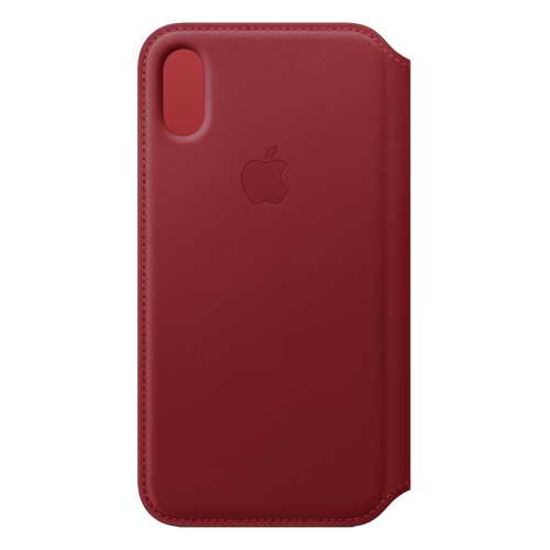 Кейс для iPhone Apple Folio XS кожаный красный MRWX2ZM/A в МегаФон