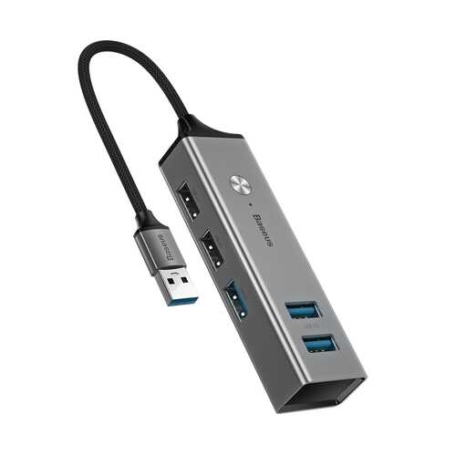 Адаптер Baseus Cube USB to USB3.0*3+USB2.0*2 HUB Adapter Dark Gray в МегаФон
