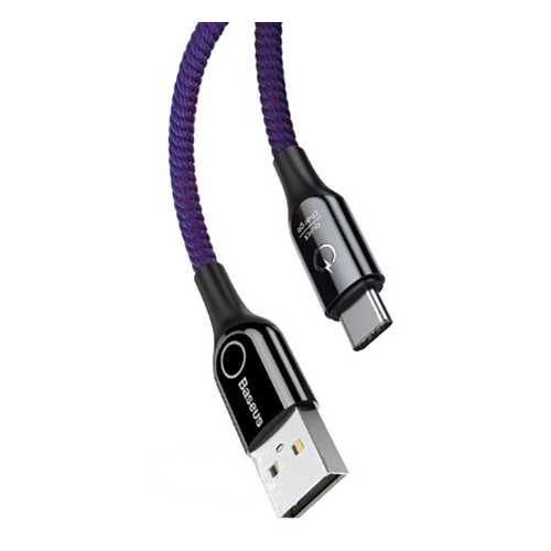 Кабель Baseus C-shaped Light Intelligent Type-C 1m Black/Purple в МегаФон