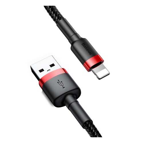 Кабель Baseus Cafule USB - Lightning 2A 3м Black/Red (CALKLF-R91) в МегаФон