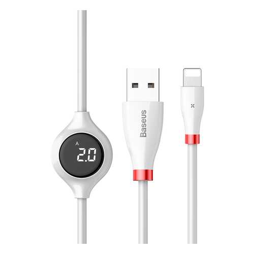 Кабель Baseus Digital display Lightning White в МегаФон