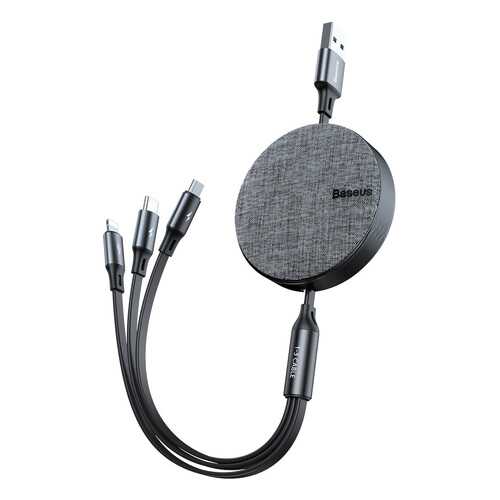 Кабель Baseus Fabric 3-in-1 1.2м Dark Grey в МегаФон