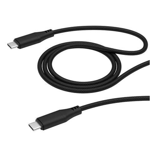 Кабель DEPPA USB-C - USB-C, 5A, 100W, 1м, ткань, черный/72284 в МегаФон