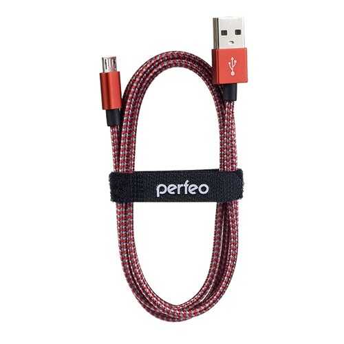 Кабель Perfeo USB2.0 A вилка - Micro USB вилка, красно-белый, длина 3 м. (U4804) в МегаФон